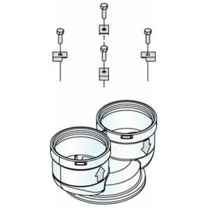 Kit Fumi Sdoppiato Ø80/80 per Aguadens (16-22) Cosmogas
